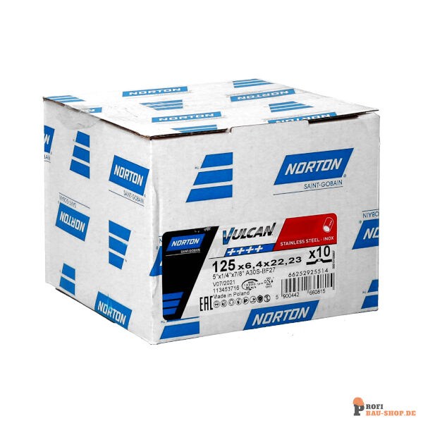 nortonschleifmittel/NORTON_schleifmittel_66252925514 Norton VULCAN  Portable grinding wheels 125x6.4x22.23mm 30 GRIT_122528